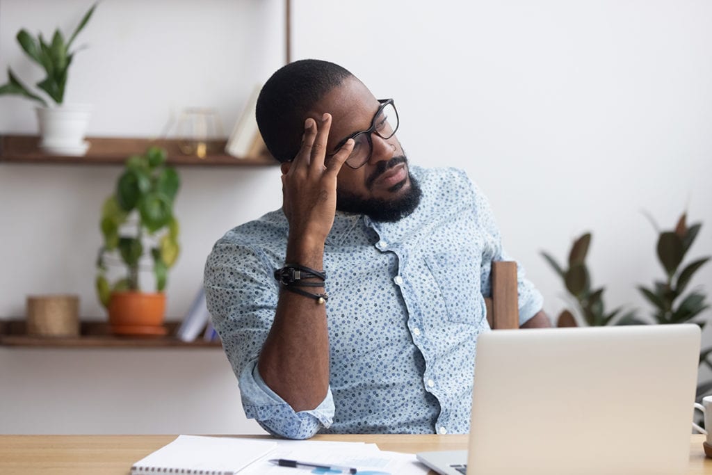 man coping with anxiety during a pandemic