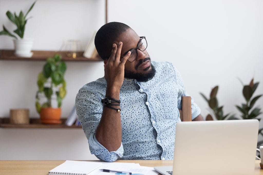 man coping with anxiety during a pandemic