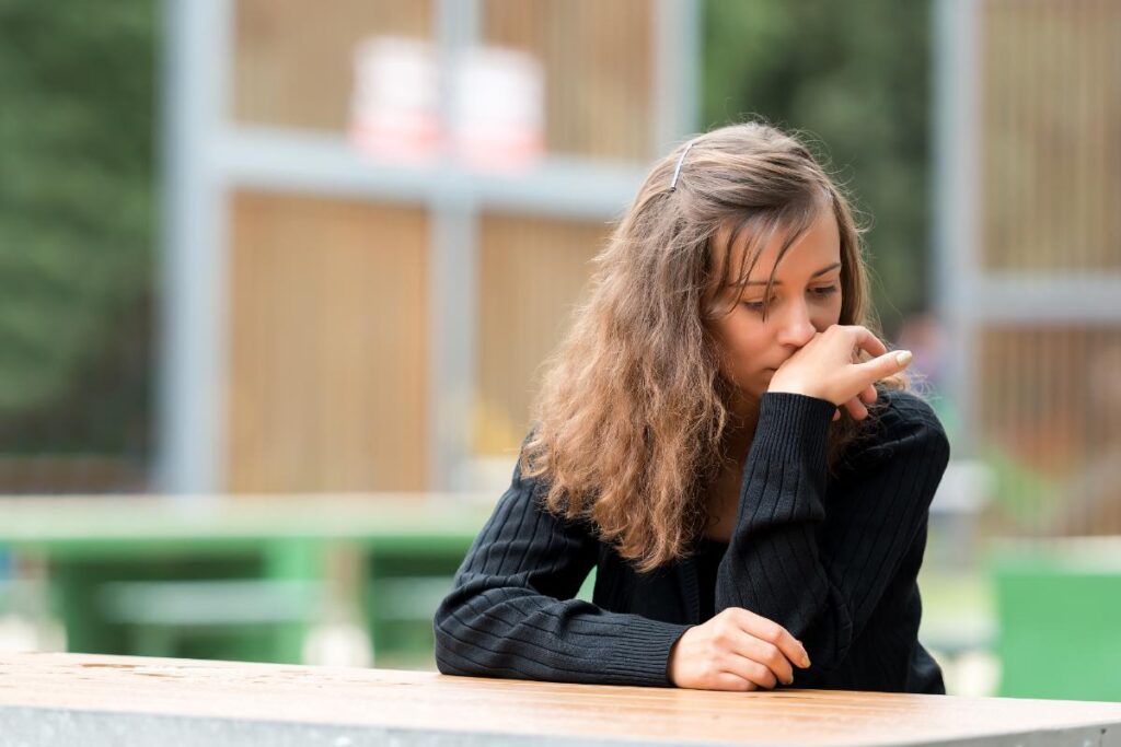 Person struggling with complex PTSD